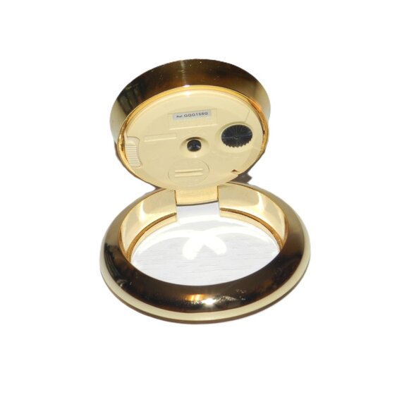 Seiko Alarm Travel Clock Champange Dial Gold Tone Round 76mm QQQ155G No Battery - Picture 7 of 13